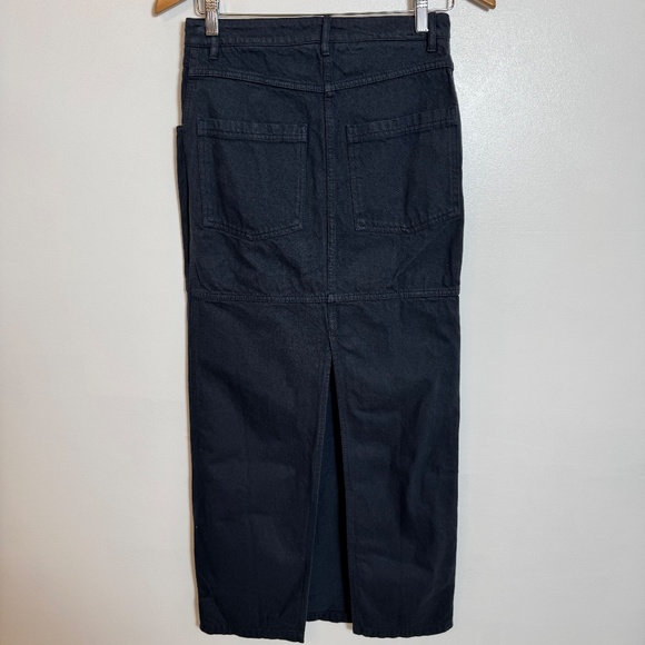 NWT Herskind Nikita Skirt Denim Long Straight Back Slit Size XS (2-4) Ebony Blue - Picture 3 of 11